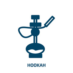 hookah vector icon. hookah, pipe, tobacco filled icons from flat desert concept. Isolated black glyph icon, vector illustration symbol element for web design and mobile apps
