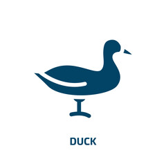 duck vector icon. duck, bird, toy filled icons from flat birds concept. Isolated black glyph icon, vector illustration symbol element for web design and mobile apps
