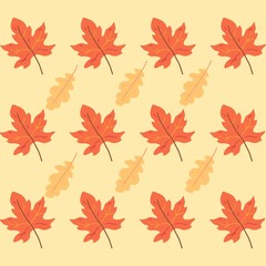 seamless pattern with autumn leaves