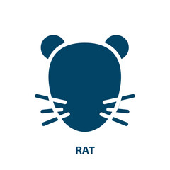 rat vector icon. rat, pet, animal filled icons from flat animal head concept. Isolated black glyph icon, vector illustration symbol element for web design and mobile apps