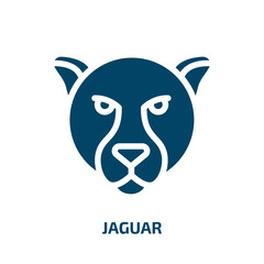 jaguar vector icon. jaguar, zoo, wildlife filled icons from flat animal head concept. Isolated black glyph icon, vector illustration symbol element for web design and mobile apps