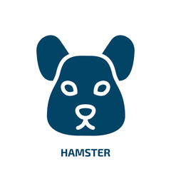 hamster vector icon. hamster, animal, pet filled icons from flat animal head concept. Isolated black glyph icon, vector illustration symbol element for web design and mobile apps