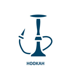 hookah vector icon. hookah, pipe, tobacco filled icons from flat desert concept. Isolated black glyph icon, vector illustration symbol element for web design and mobile apps