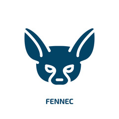 fennec vector icon. fennec, cartoon, character filled icons from flat desert concept. Isolated black glyph icon, vector illustration symbol element for web design and mobile apps