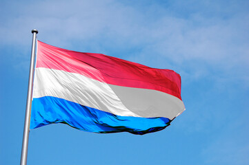 Luxembourg flag waving