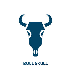 bull skull vector icon. bull skull, skeleton, cattle filled icons from flat desert concept. Isolated black glyph icon, vector illustration symbol element for web design and mobile apps