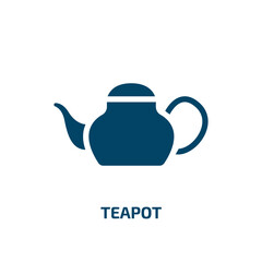 teapot vector icon. teapot, tea, kitchen filled icons from flat desert concept. Isolated black glyph icon, vector illustration symbol element for web design and mobile apps