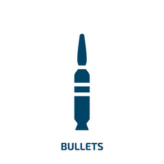 bullets vector icon. bullets, bullet, button filled icons from flat hunting concept. Isolated black glyph icon, vector illustration symbol element for web design and mobile apps