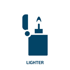 lighter vector icon. lighter, equipment, collection filled icons from flat hunting concept. Isolated black glyph icon, vector illustration symbol element for web design and mobile apps