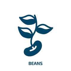 beans vector icon. beans, coffee, breakfast filled icons from flat spring concept. Isolated black glyph icon, vector illustration symbol element for web design and mobile apps