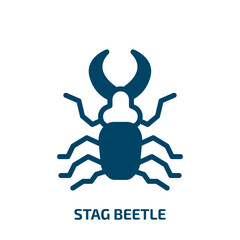 stag beetle vector icon. stag beetle, insect, nature filled icons from flat insects concept. Isolated black glyph icon, vector illustration symbol element for web design and mobile apps