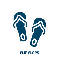 flip flops vector icon. flip flops, summer, sea filled icons from flat tropical concept. Isolated black glyph icon, vector illustration symbol element for web design and mobile apps