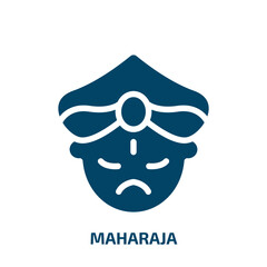 maharaja vector icon. maharaja, india, culture filled icons from flat circus concept. Isolated black glyph icon, vector illustration symbol element for web design and mobile apps