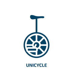unicycle vector icon. unicycle, ride, wheel filled icons from flat circus concept. Isolated black glyph icon, vector illustration symbol element for web design and mobile apps © VectorStockDesign