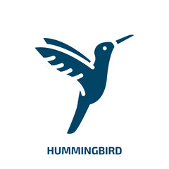 hummingbird vector icon. hummingbird, beautiful, bird filled icons from flat nature lineal pack concept. Isolated black glyph icon, vector illustration symbol element for web design and mobile apps