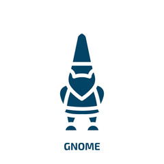 Fototapeta premium gnome vector icon. gnome, cartoon, happy filled icons from flat nature lineal pack concept. Isolated black glyph icon, vector illustration symbol element for web design and mobile apps