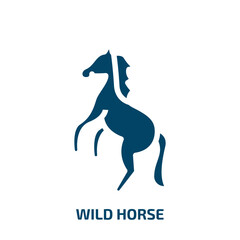wild horse vector icon. wild horse, animal, wild filled icons from flat horses concept. Isolated black glyph icon, vector illustration symbol element for web design and mobile apps
