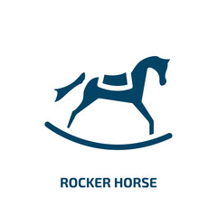 rocker horse vector icon. rocker horse, childhood, horse filled icons from flat horses concept. Isolated black glyph icon, vector illustration symbol element for web design and mobile apps