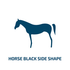 horse black side shape vector icon. horse black side shape, farm, horse filled icons from flat horses concept. Isolated black glyph icon, vector illustration symbol element for web design and mobile