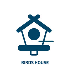 birds house vector icon. birds house, bird, house filled icons from flat birds pack concept. Isolated black glyph icon, vector illustration symbol element for web design and mobile apps