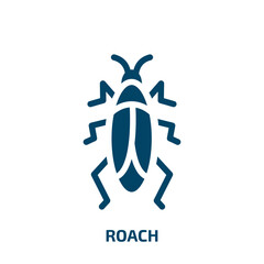 roach vector icon. roach, insect, pest filled icons from flat animal kingdom concept. Isolated black glyph icon, vector illustration symbol element for web design and mobile apps
