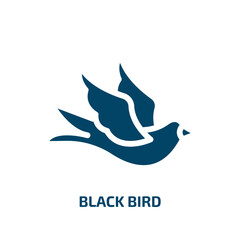 black bird vector icon. black bird, bird, animal filled icons from flat birds pack concept. Isolated black glyph icon, vector illustration symbol element for web design and mobile apps