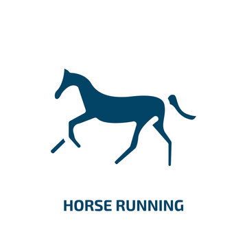 horse running vector icon. horse running, horse, racehorse filled icons from flat horses concept. Isolated black glyph icon, vector illustration symbol element for web design and mobile apps