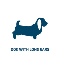 dog with long ears vector icon. dog with long ears, cute, pet filled icons from flat woof woof concept. Isolated black glyph icon, vector illustration symbol element for web design and mobile apps