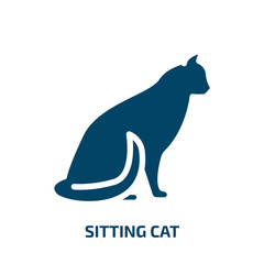 sitting cat vector icon. sitting cat, pet, animal filled icons from flat free animals concept. Isolated black glyph icon, vector illustration symbol element for web design and mobile apps
