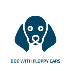 dog with floppy ears vector icon. dog with floppy ears, animal, dog filled icons from flat woof woof concept. Isolated black glyph icon, vector illustration symbol element for web design and mobile