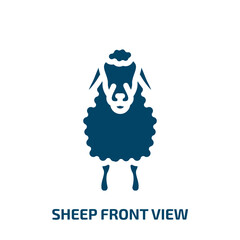 sheep front view vector icon. sheep front view, animal, sheep filled icons from flat sheeps concept. Isolated black glyph icon, vector illustration symbol element for web design and mobile apps