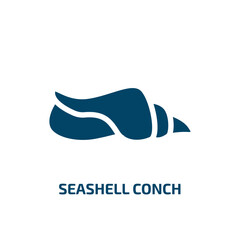 seashell conch vector icon. seashell conch, snail, scallop filled icons from flat free animals concept. Isolated black glyph icon, vector illustration symbol element for web design and mobile apps