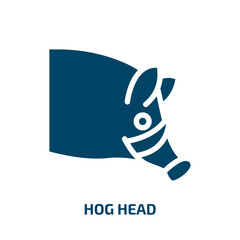 hog head vector icon. hog head, hog, head filled icons from flat free animals concept. Isolated black glyph icon, vector illustration symbol element for web design and mobile apps