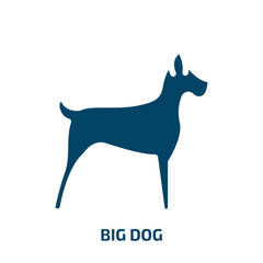 big dog vector icon. big dog, pet, animal filled icons from flat free animals concept. Isolated black glyph icon, vector illustration symbol element for web design and mobile apps