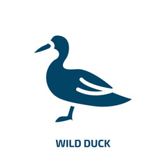 wild duck vector icon. wild duck, duck, bird filled icons from flat free animals concept. Isolated black glyph icon, vector illustration symbol element for web design and mobile apps
