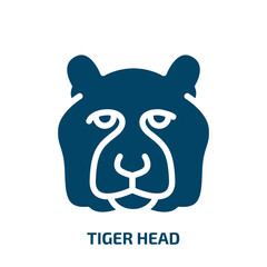 tiger head vector icon. tiger head, tiger, animal filled icons from flat fauna concept. Isolated black glyph icon, vector illustration symbol element for web design and mobile apps