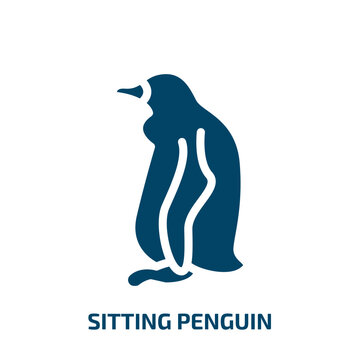 sitting penguin vector icon. sitting penguin, cute, happy filled icons from flat free animals concept. Isolated black glyph icon, vector illustration symbol element for web design and mobile apps