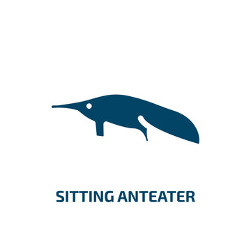 sitting anteater vector icon. sitting anteater, anteater, forest filled icons from flat free animals concept. Isolated black glyph icon, vector illustration symbol element for web design and mobile