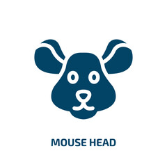 mouse head vector icon. mouse head, mouse, head filled icons from flat fauna concept. Isolated black glyph icon, vector illustration symbol element for web design and mobile apps