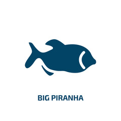 big piranha vector icon. big piranha, piranha, sea filled icons from flat fauna concept. Isolated black glyph icon, vector illustration symbol element for web design and mobile apps