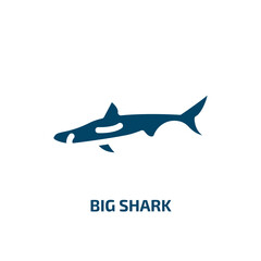 big shark vector icon. big shark, big, fin filled icons from flat fauna concept. Isolated black glyph icon, vector illustration symbol element for web design and mobile apps