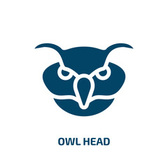 owl head vector icon. owl head, owl, animal filled icons from flat fauna concept. Isolated black glyph icon, vector illustration symbol element for web design and mobile apps