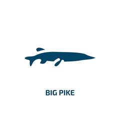big pike vector icon. big pike, pike, animal filled icons from flat fauna concept. Isolated black glyph icon, vector illustration symbol element for web design and mobile apps