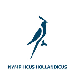 nymphicus hollandicus vector icon. nymphicus hollandicus, animals, musk filled icons from flat minimal animals concept. Isolated black glyph icon, vector illustration symbol element for web design and