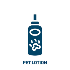 pet lotion vector icon. pet lotion, container, bottle filled icons from flat pet shop concept. Isolated black glyph icon, vector illustration symbol element for web design and mobile apps