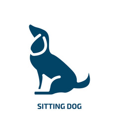 sitting dog vector icon. sitting dog, pet, dog filled icons from flat pet shop concept. Isolated black glyph icon, vector illustration symbol element for web design and mobile apps