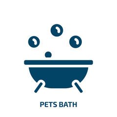 pets bath vector icon. pets bath, bath, shower filled icons from flat pet shop concept. Isolated black glyph icon, vector illustration symbol element for web design and mobile apps