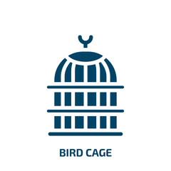 bird cage vector icon. bird cage, cage, animal filled icons from flat pet shop concept. Isolated black glyph icon, vector illustration symbol element for web design and mobile apps