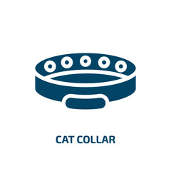 cat collar vector icon. cat collar, pet, collar filled icons from flat pet shop concept. Isolated black glyph icon, vector illustration symbol element for web design and mobile apps