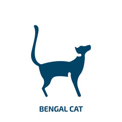 bengal cat vector icon. bengal cat, animal, cat filled icons from flat cat breed bodies concept. Isolated black glyph icon, vector illustration symbol element for web design and mobile apps